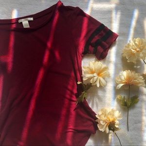 Maroon Ribbed Tee